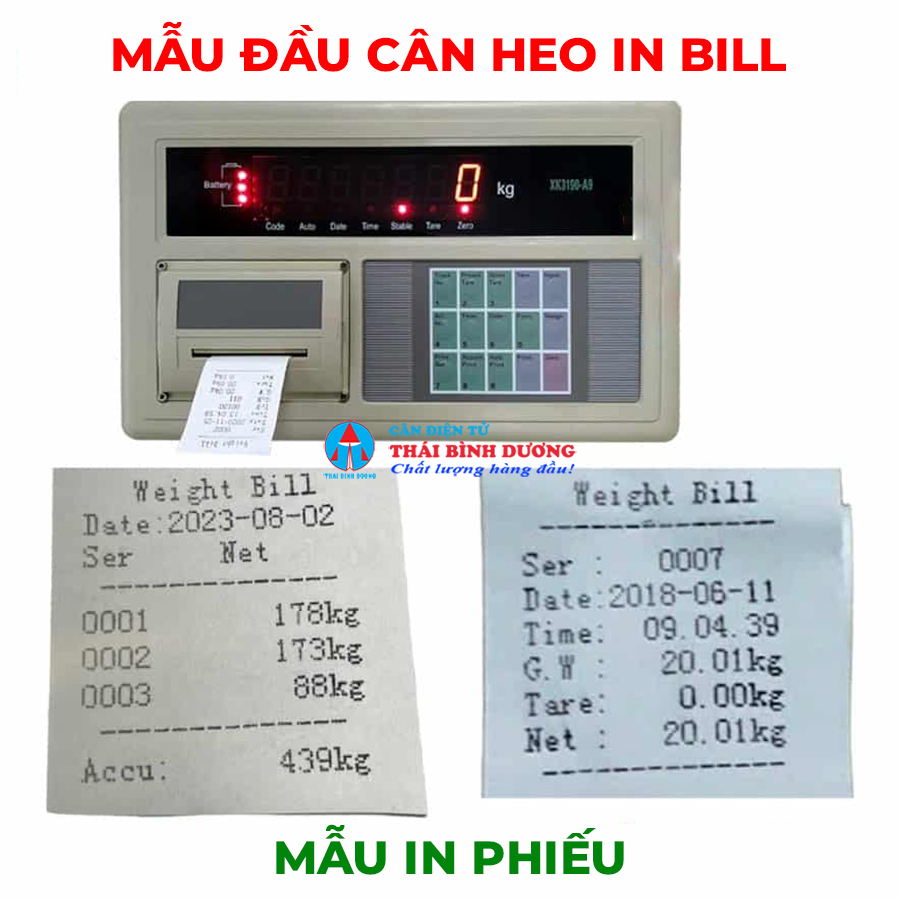 mẫu đầu cân heo mảnh in bill